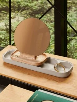 Fritz Hansen Miroir De Table KN Slide, Frêne - Béton Gris -Décoration D'Intérieur 17949 Slide