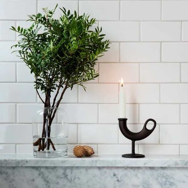 Nedre Foss Bougeoir Ildhane, Noir 2 Nedre Foss Bougeoir Ildhane, Noir – Image 2