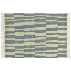 Roots Living Tapis Pilari, Bambou - laine, Bleu - vanille