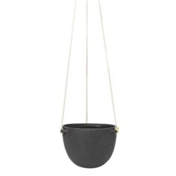 Ferm LIVING Grand Pot Suspendu Speckle, Gris Foncé