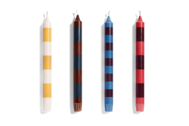 HAY Bougie Stripe, Jaune - Blanc 3 HAY Bougie Stripe, Jaune - Blanc – Image 3