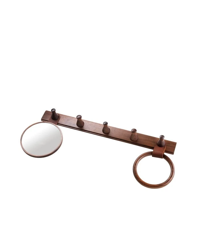 FDB Møbler Miroir Q5 Allé, Noyer - Cuir Brun 2 FDB Møbler Miroir Q5 Allé, Noyer - Cuir Brun – Image 2