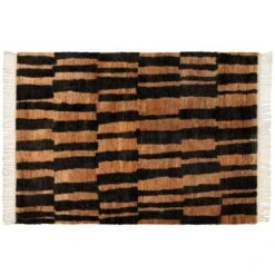 Roots Living Tapis Pilari, Chanvre, Naturel - noir