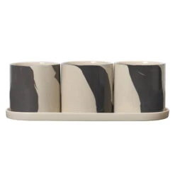 Ferm LIVING Pots à Plantes Aromatiques Inlay, Sable - marron