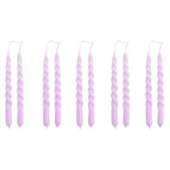 HAY Bougies Mini Swirl, 10 pièces, Lilas