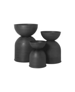 Ferm LIVING Pot Hourglass, Modèle L, Noir -Décoration D'Intérieur Hourglass pot 100129 629 3 1