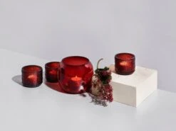 Iittala Photophore Kastehelmi 64 mm, Cranberry -Décoration D'Intérieur Iittala 2017 christmas Kaasa Kastehelmi