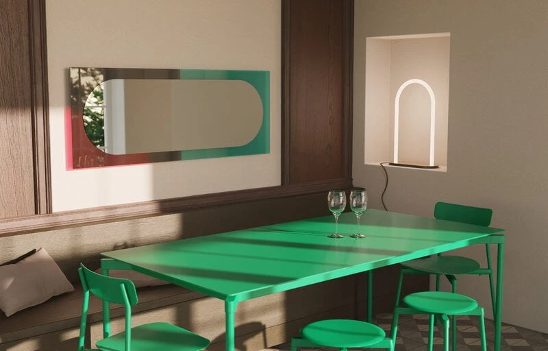 Petite Friture Miroir Wander, 67 x 176 cm, émeraude - Cerise 5 Petite Friture Miroir Wander, 67 x 176 cm, émeraude - Cerise – Image 5