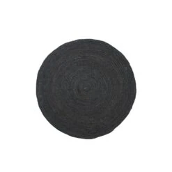 Ferm LIVING Petit Tapis Rond En Jute Eternal, Noir