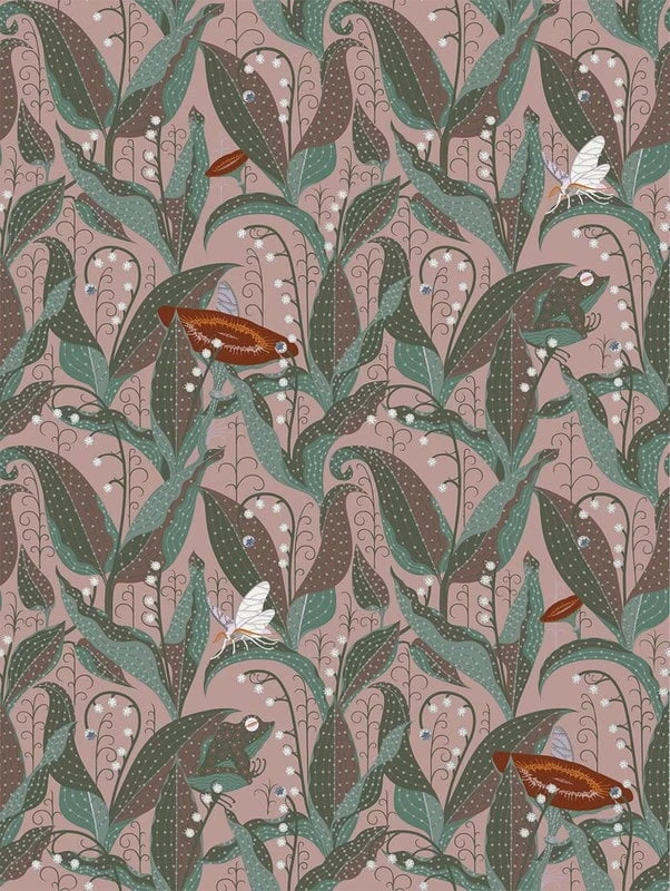 Klaus Haapaniemi & Co. Papier Peint Lily Of The Valley, Non Couché, Mauve 2 Klaus Haapaniemi & Co. Papier Peint Lily Of The Valley, Non Couché, Mauve – Image 2