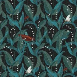 Klaus Haapaniemi & Co. Papier Peint Lily Of The Valley, Non Couché, Noir